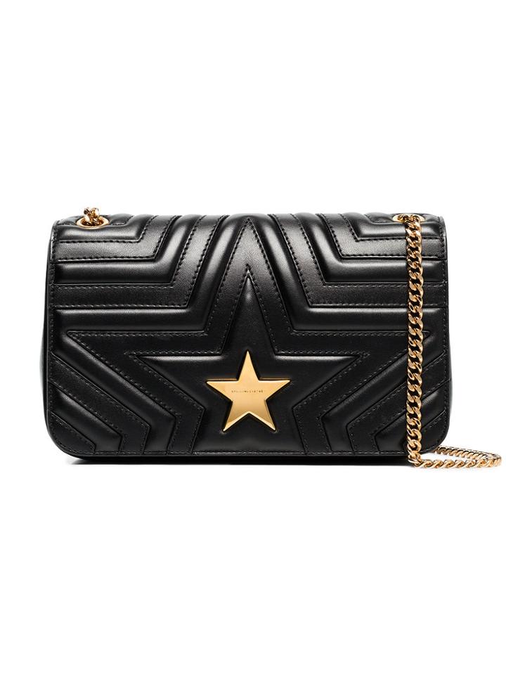 Stella Mccartney Black Star Medium Pu Shoulder Bag
