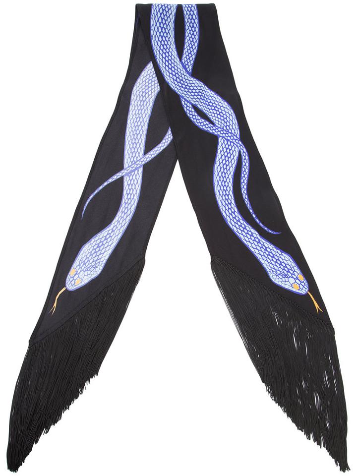 Rockins 'snakes' Fringed Skinny Scarf, Women's, Silk
