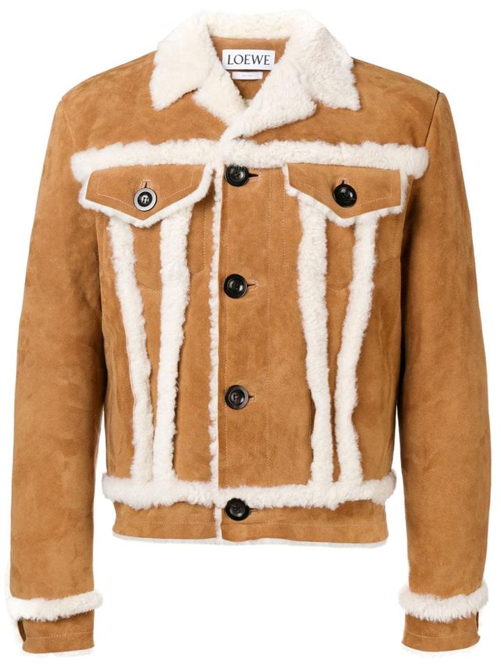Loewe Shearling Leather Jacket - Brown