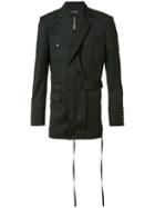 Icosae Double-breasted Blazer, Men's, Size: Large, Black, Cupro/wool