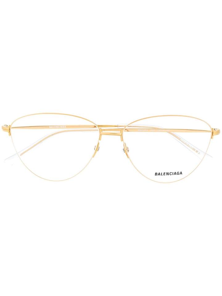 Balenciaga Eyewear Oval-frame Glasses - Gold
