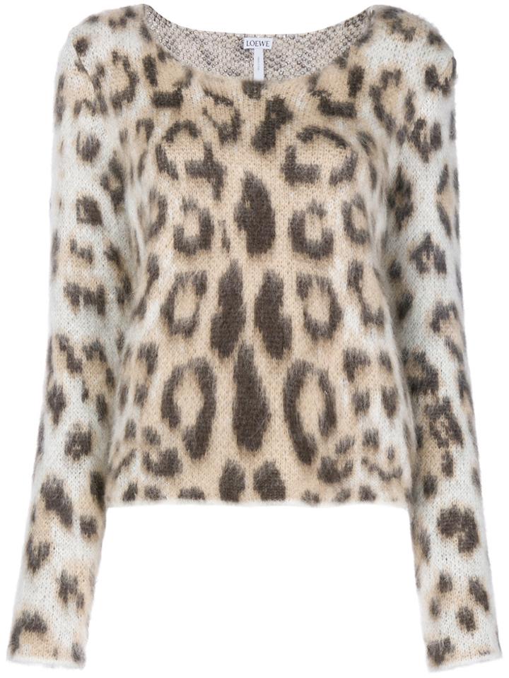 Loewe Leopard Mohair Jumper - Nude & Neutrals