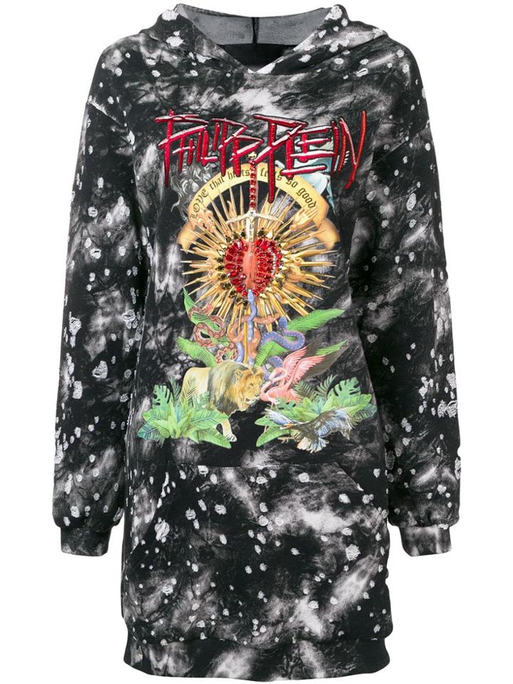 Philipp Plein Crystal Embellished Hoodie - Black