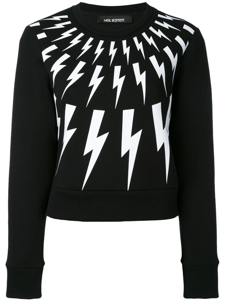 Neil Barrett Lightning Embroidered Sweater - Black