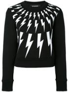 Neil Barrett Lightning Embroidered Sweater - Black