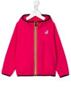 K Way Kids Logo Print Hooded Jacket, Girl's, Size: 6 Yrs, Pink/purple