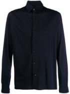 Caruso Plain Long-sleeved Shirt - Blue