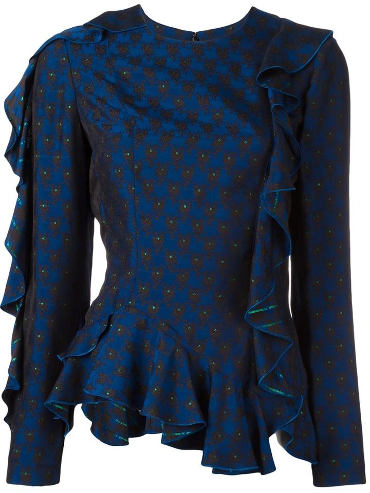 Lanvin Rear Cut Out Jumper, Women's, Size: 36, Blue, Polyester/viscose