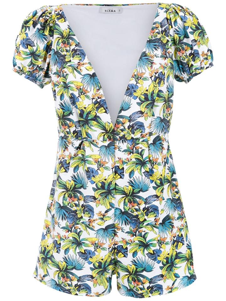 Amir Slama Printed Romper - White