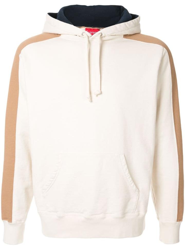 Supreme Panelled Hooded Sweatshirt - White