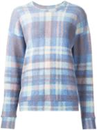 The Elder Statesman Checked Pullover, Women's, Size: Small, Blue, Spandex/elastane/cashmere/polyimide