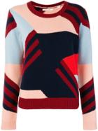 Chinti & Parker Colour Block Crew Neck Sweater - Blue