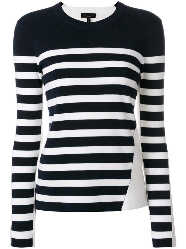 Rag & Bone Striped Crew Neck Jumper - White