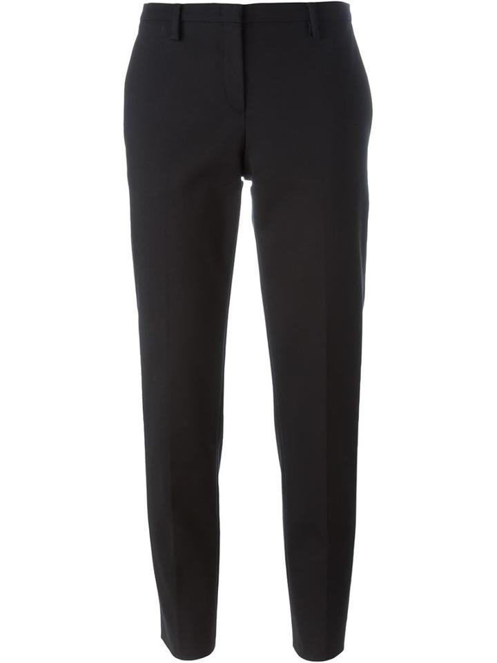 No21 Cropped Tailored Trousers, Women's, Size: 44, Black, Cotton/elastodiene/polyimide