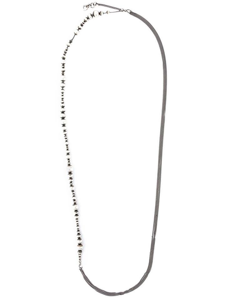 Ann Demeulemeester Beaded Multi Strand Necklace, Women's, Metallic