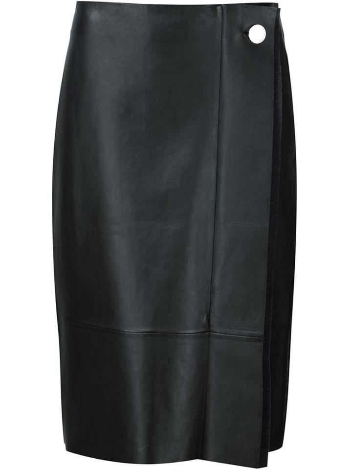 Grey Jason Wu Pleat Detail Pencil Skirt