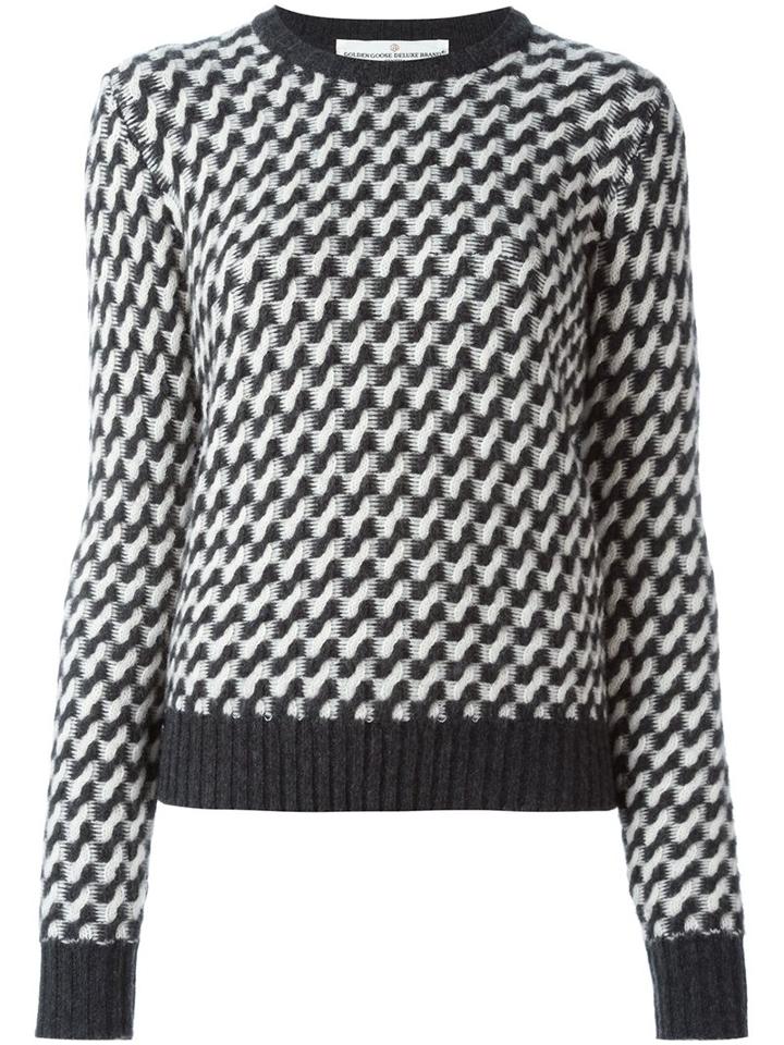 Golden Goose Deluxe Brand Two-tone Intarsia Jumper, Women's, Size: Medium, Black, Polyamide/polyester/acetate/merino