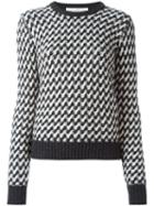 Golden Goose Deluxe Brand Two-tone Intarsia Jumper, Women's, Size: Medium, Black, Polyamide/polyester/acetate/merino