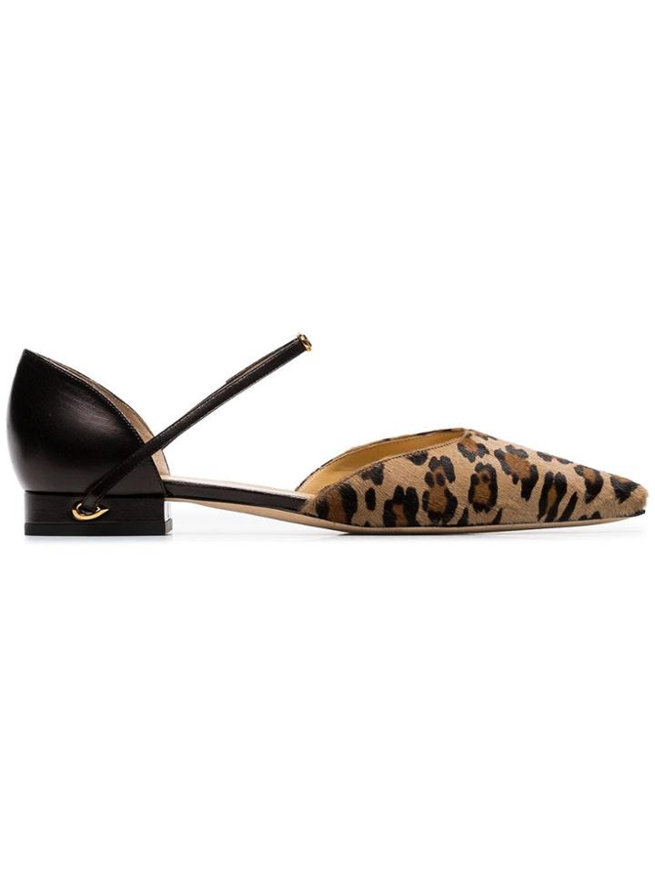 Jennifer Chamandi Black Eric Leopard Leather Pumps