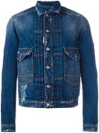 Dsquared2 'tokyo Metro Flower' Denim Jacket, Men's, Size: 50, Blue, Cotton/polyethylene/spandex/elastane/polyethylene-vinyl Acetate (peva)