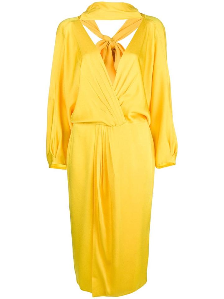 Dvf Diane Von Furstenberg Deep V-neck Dress - Yellow & Orange