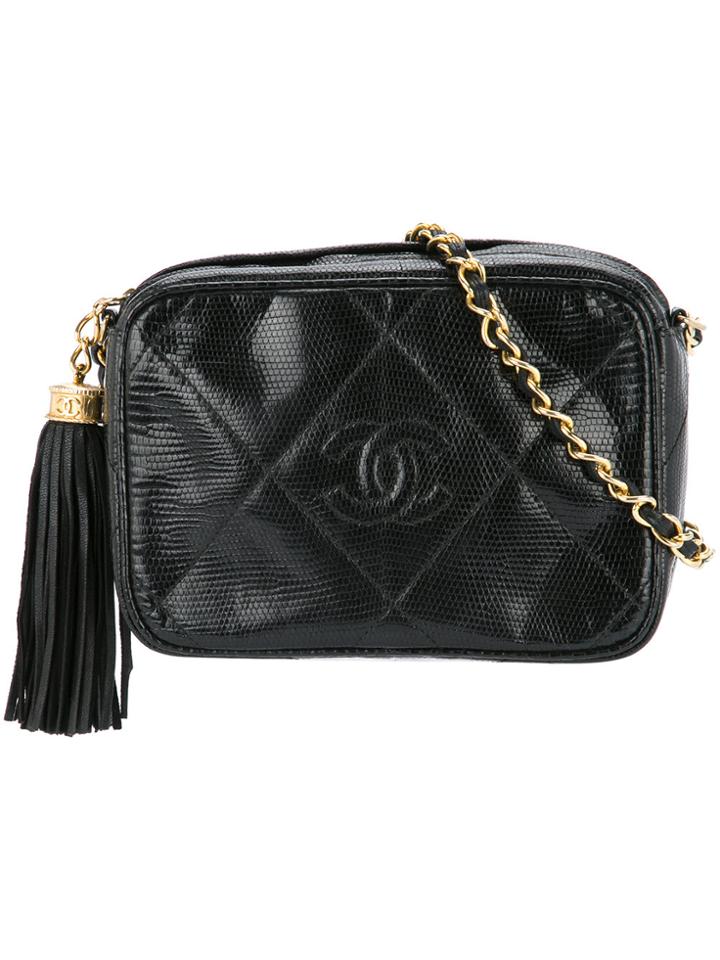 Chanel Vintage Tassel Detail Shoulder Bag - Black