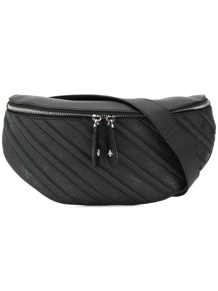 Pinko Diagonal Stripe Bum Bag - Black