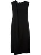 Armani Collezioni Draped Sleeveless Dress, Women's, Size: 46, Black, Polyester
