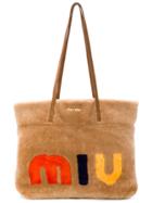 Miu Miu My Miu Shearling Tote Bag - Brown