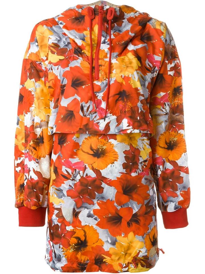 Adidas By Stella Mccartney 'run Blossom Flower' Parka, Women's, Size: Small, Red, Polyester/cotton