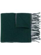 Polo Ralph Lauren Logo Embroidered Fringed Scarf - Green