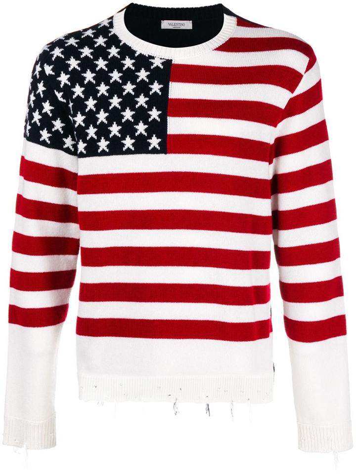 Valentino Flag Knit Jumper - Red