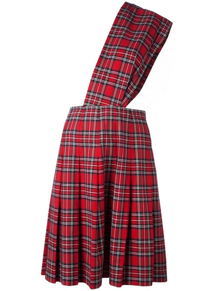 Comme Des Garçons Pre-owned Kilt Dungaree Skirt - Red