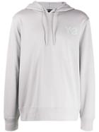 Y-3 Logo Drawstring Hoodie - Grey