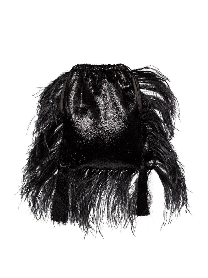 Attico Black Tassel Pouch Bag
