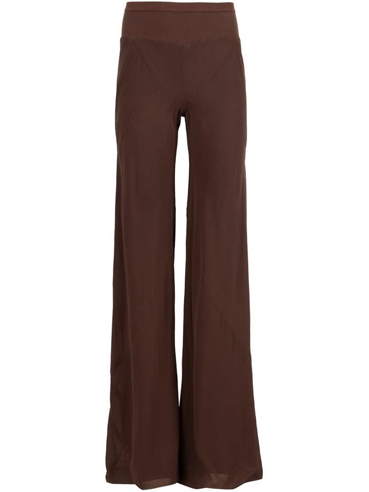 Rick Owens Palazzo Pants, Women's, Size: 44, Brown, Silk