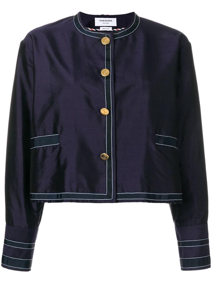 Thom Browne Unconstructed Silk Dressing Jacket - Blue