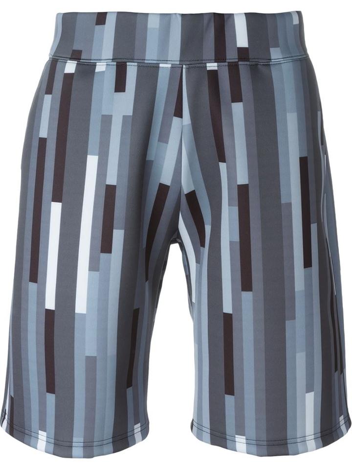 Christopher Kane Geometric Print Sweat Shorts, Men's, Size: Medium, Grey, Polyester/spandex/elastane