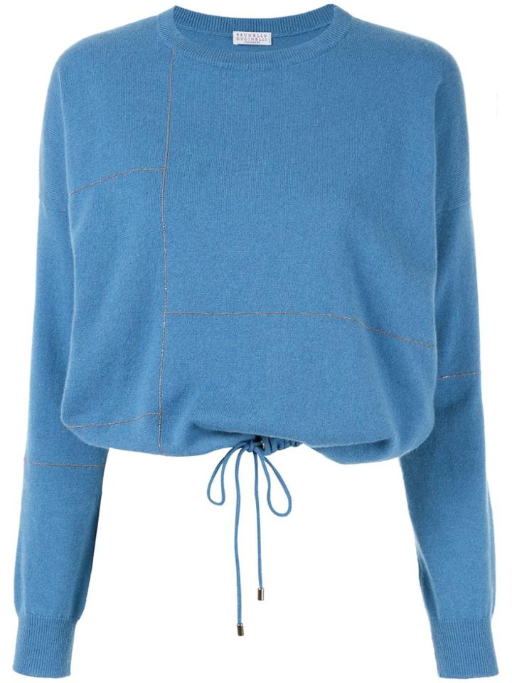 Brunello Cucinelli Drawstring Jumper - Blue