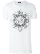Balmain Round Crest T-shirt, Men's, Size: Xxl, White, Cotton