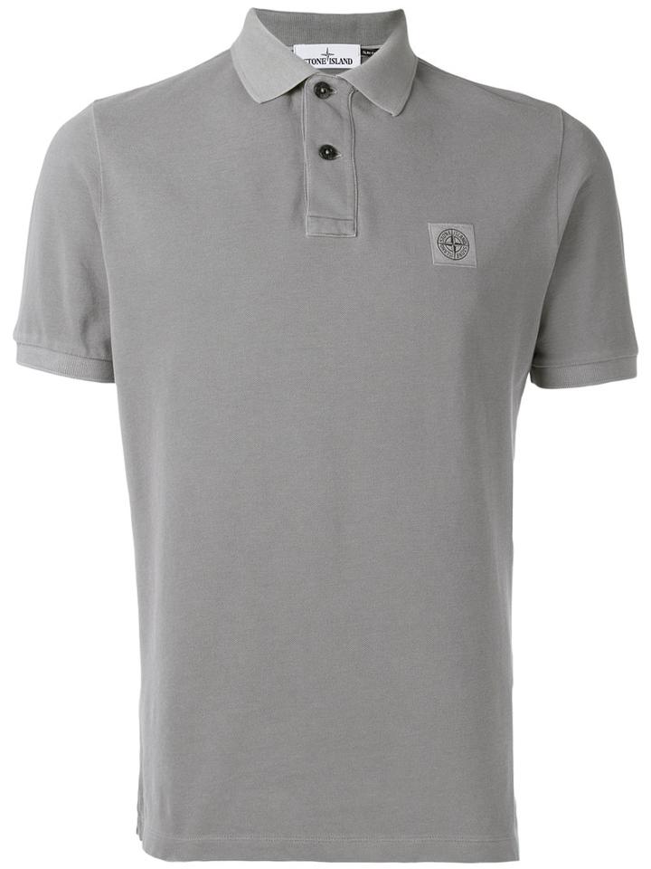 Stone Island - Logo Patch Polo Shirt - Men - Cotton - M, Grey, Cotton