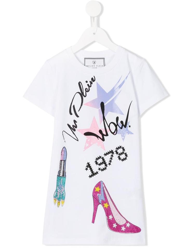 Philipp Plein Kids 'queenie' T-shirt, Girl's, Size: 8 Yrs, White