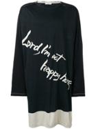 Yohji Yamamoto Slogan Print Oversized Sweatshirt - Black