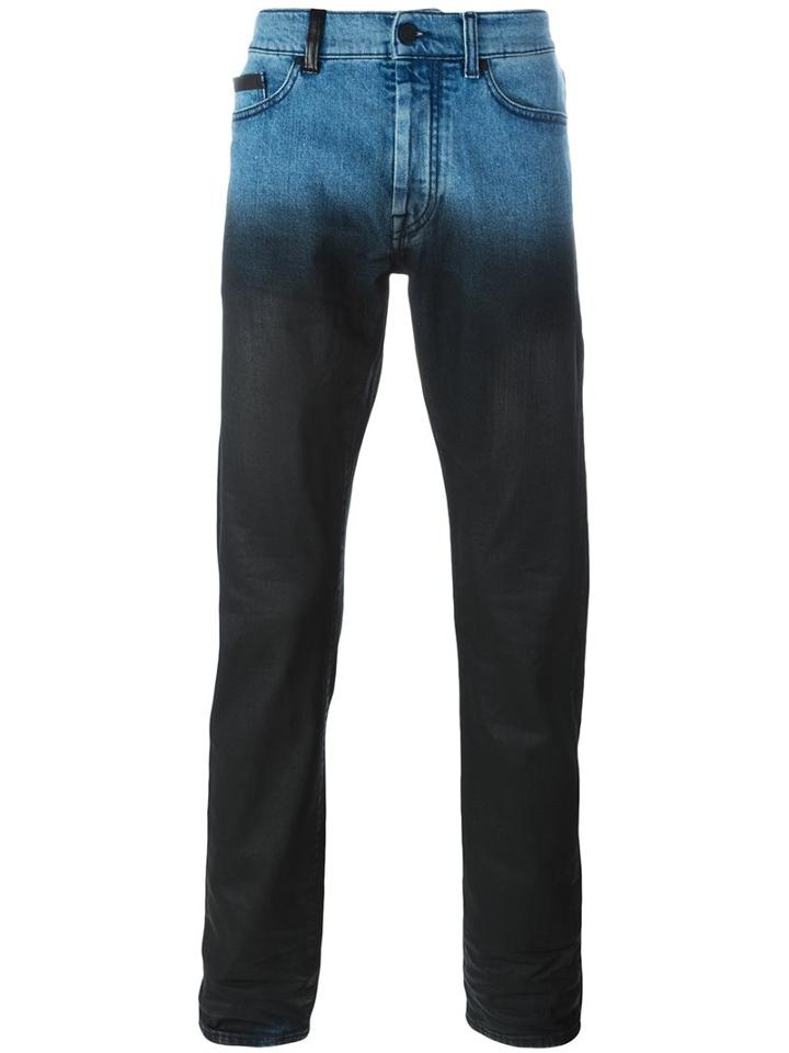 Marcelo Burlon County Of Milan Degradé Slim Fit Jeans, Men's, Size: 30, Blue, Cotton/polyester/spandex/elastane
