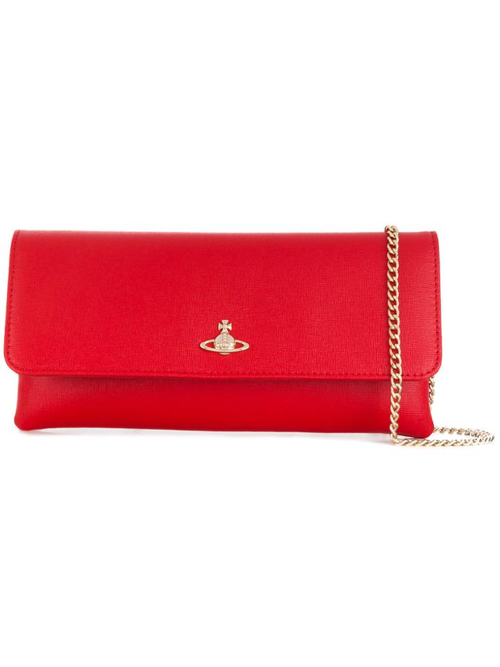 Vivienne Westwood Foldover Top Clutch - Red