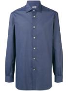 Kiton Button-up Shirt, Men's, Size: 42, Blue, Cotton