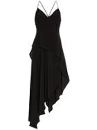Amiri Amiri Vn Strpy Drs Kl W Asym Hem Crpe - Black