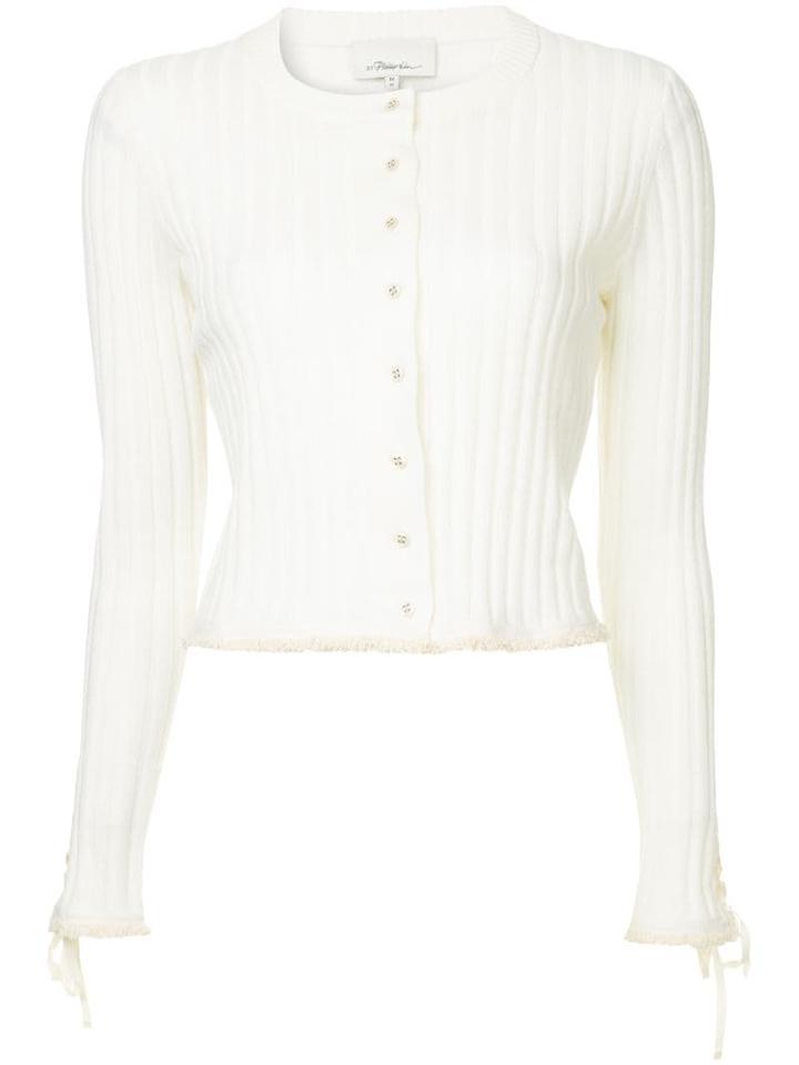 3.1 Phillip Lim Ribbed Wool Cardigan - White