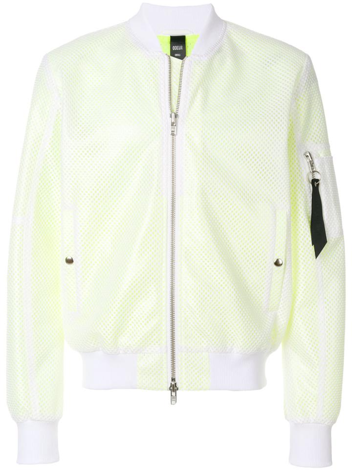 Odeur Sheer Casual Bomber Jacket - White