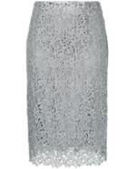 Estnation Embroidered Pencil Skirt - Grey